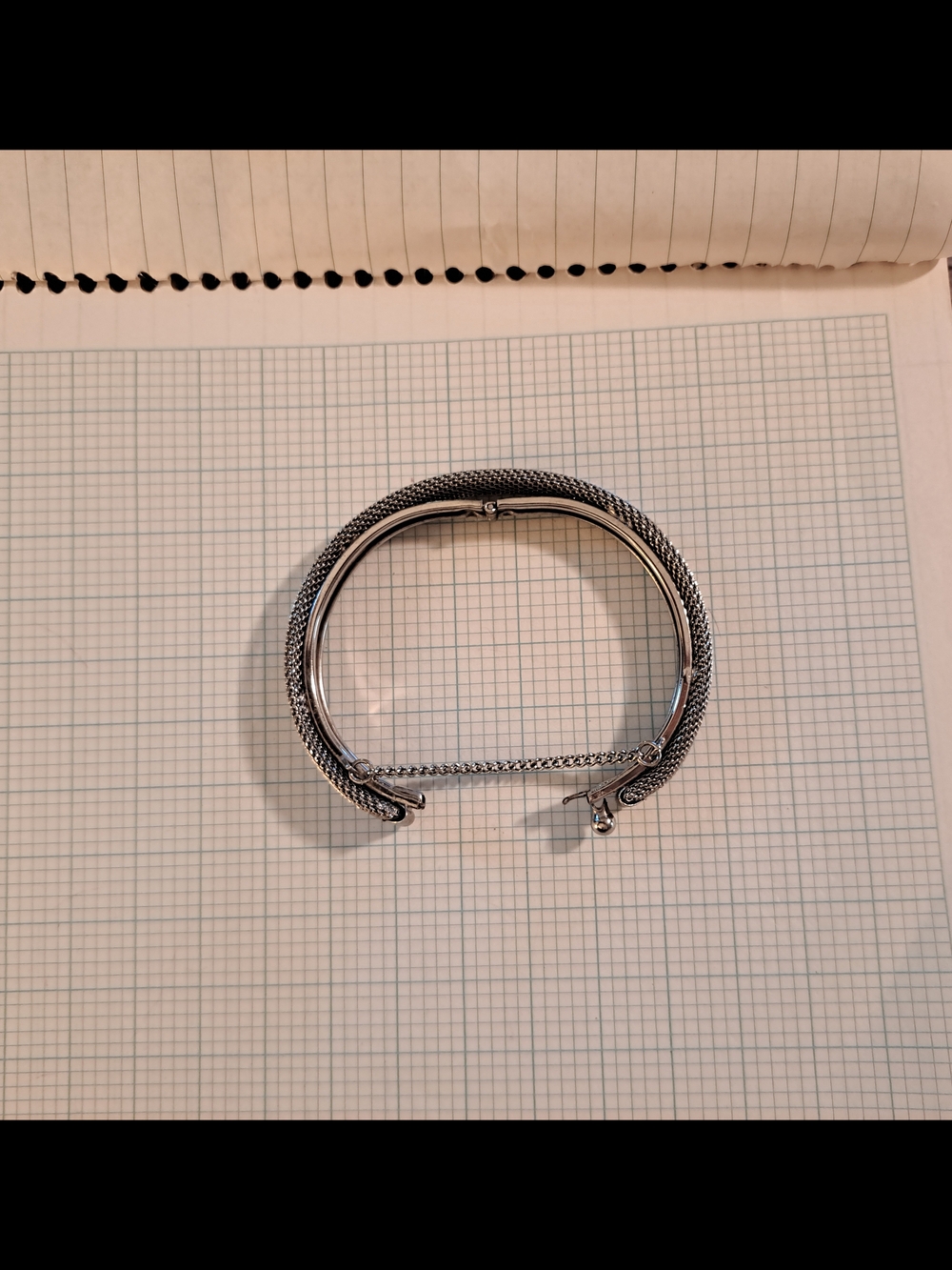 Silver Multi-Strand Mesh Bracelet With Safety Clasp - Picture 7 of 7